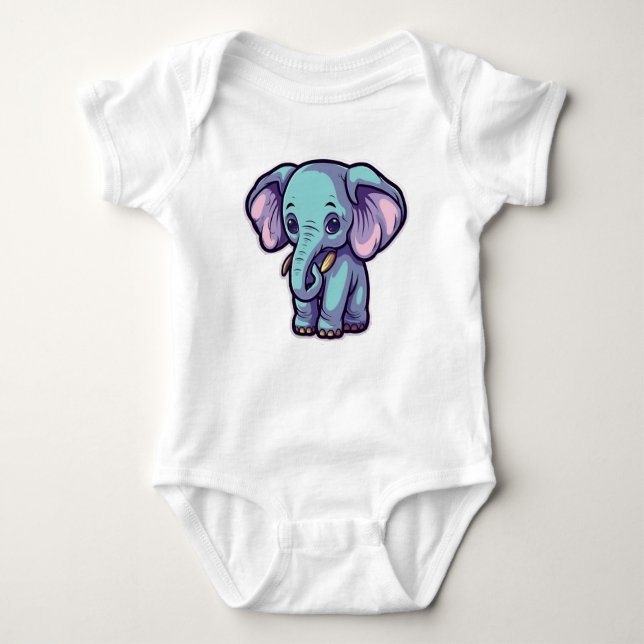 BODY PARA BEBÊ CARTOON ELEPHANT (Frente)