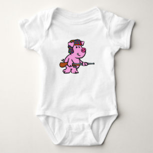 Body Para Bebê Cartoon engraçado para caçadores de porcos escol