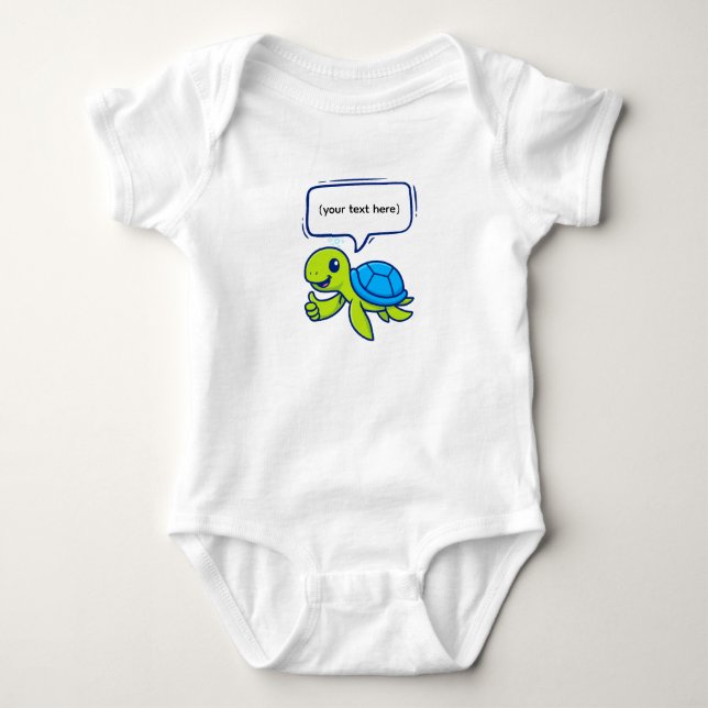 Body Para Bebê Cartoon giro com bolha de fala (Frente)