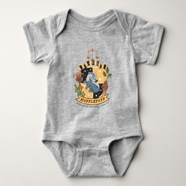Body Para Bebê Cartoon Loyal Hufflepuff (Frente)