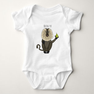 Body Para Bebê Cartoon macaco macaco-cauda-leão engraçado