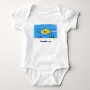 Body Para Bebê Cartoon submarino feliz