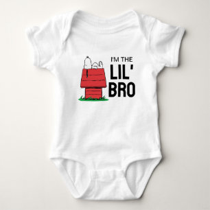 Body Para Bebê Casa do Snoopy Amendoins Eu Sou o Irmão Mais Nov