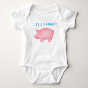 Body Para Bebê Casaco de Porco Personalizado de Pequena Fazenda