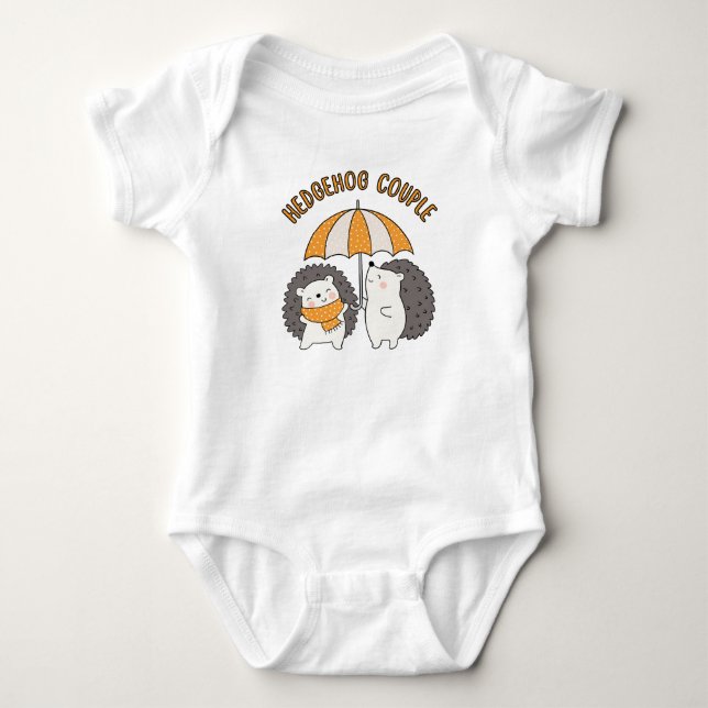 Body Para Bebê Casal de ouriços  (Frente)