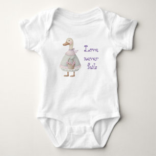 Body Para Bebê Casarinho Fofo Pastel Fé Pato Flores Laço