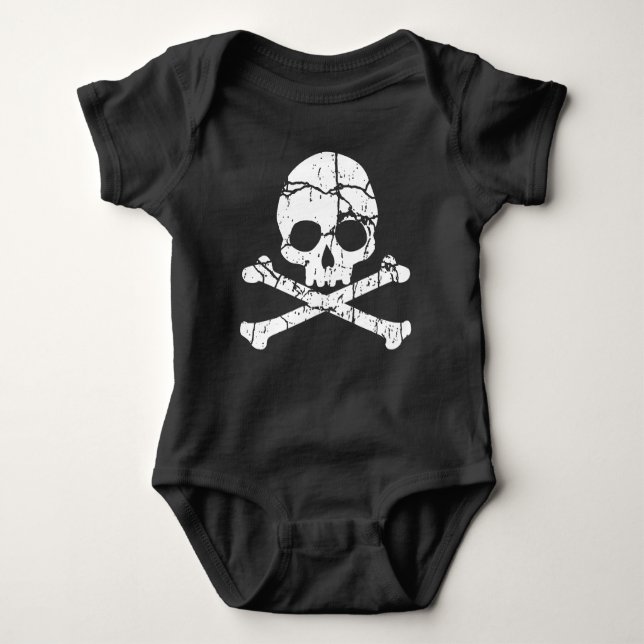Body Para Bebê Casca rachada vestida e crossbones Bebê (Frente)