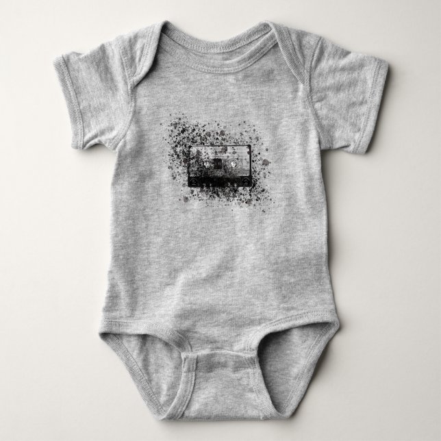 Body Para Bebê Cassete de Áudio Retroativo (Frente)