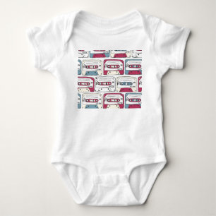 Body Para Bebê Cassetes de Música Retroativa: Padrão de Fundo Roc