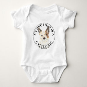 Body Para Bebê Cattledog Australiano Vermelho e Branco