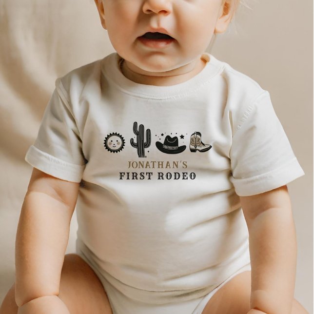 Body Para Bebê Caubói Festa de Rodeio Primeiro Aniversário 1º (Criador carregado)