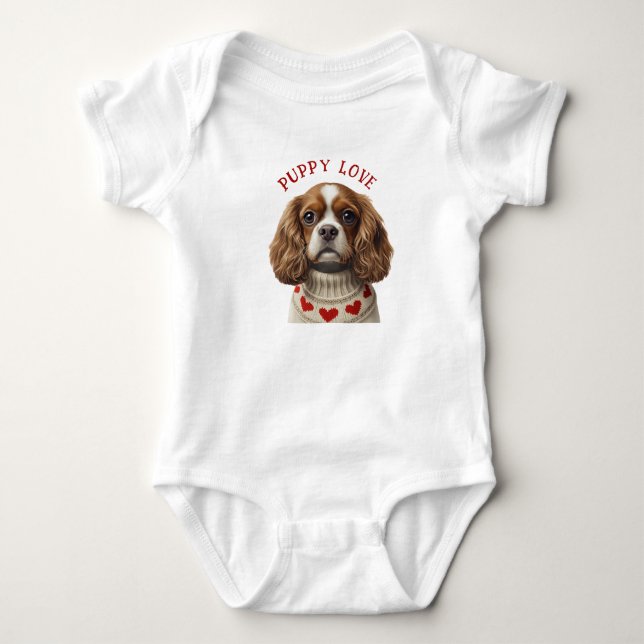 BODY PARA BEBÊ CAVALIER CORAÇÃO DE AMOR (Frente)