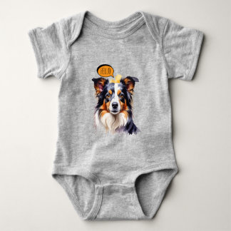 Body Para Bebê Cavalier King Charles Spaniel Alegre em Aquarela