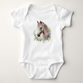 Body Para Bebê Cavalo Bonito com Coroa de Flores
