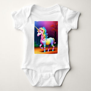 Body Para Bebê Cavalo branco Unicórnio-37474
