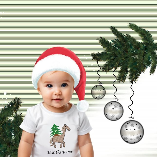 Body Para Bebê Cavalo com árvore de Natal (Criador carregado)