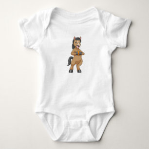 Body Para Bebê Cavalo com Caneca de Suco de Laranja