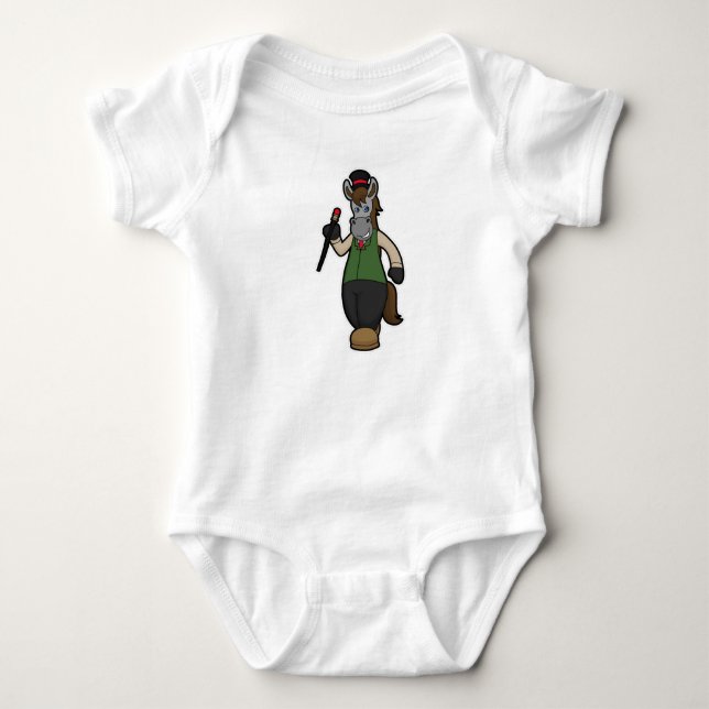 Body Para Bebê Cavalo com Chapéu e Bengala (Frente)