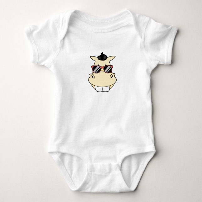Body Para Bebê Cavalo de Óculos de Sol (Frente)
