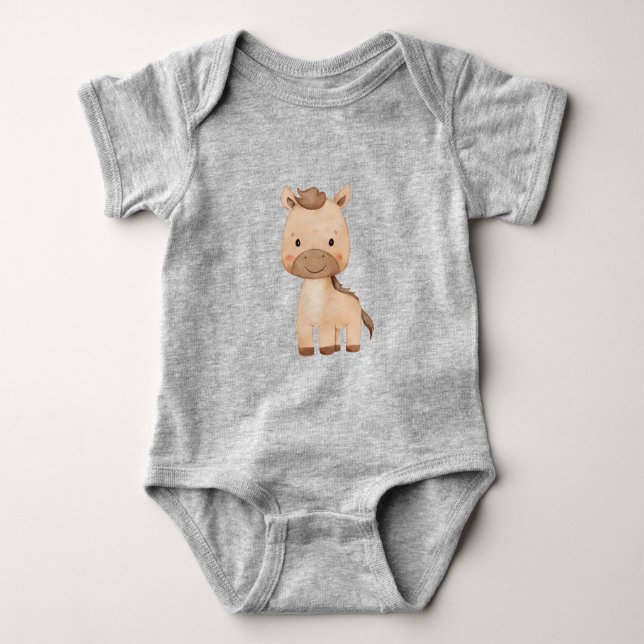 Body Para Bebê Cavalo fofo  (Frente)