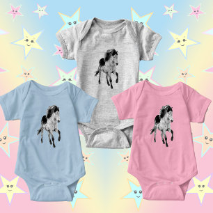 Body Para Bebê Cavalo islandês em movimento