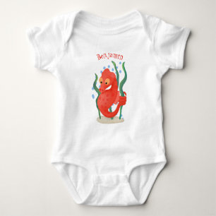 Body Para Bebê Cavalo-marinho cartoon fofo