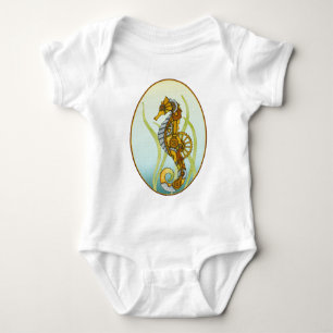 Body Para Bebê Cavalo marinho de Steampunk