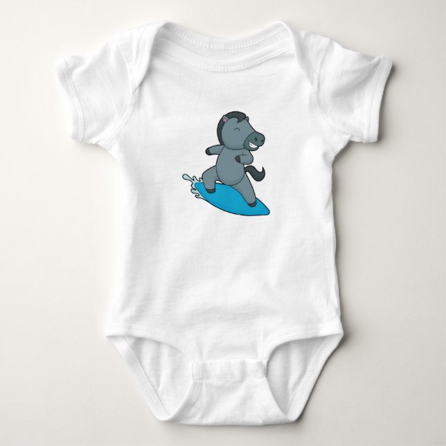 Body Para Bebê Cavalo Surfista Esportes aquáticos (Frente)