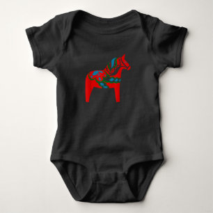 Body Para Bebê Cavalo Vermelho Dalecarliano Suecia de Cavalo Dala
