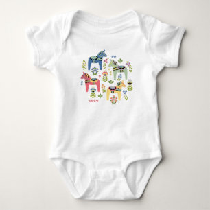 Body Para Bebê Cavalos Dala Suecos Coloridos