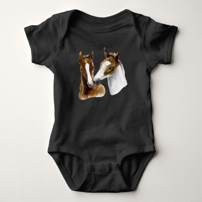 Body Para Bebê Cavalos de Bebê (Frente)