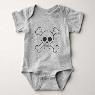 Body Para Bebê Caveira e Crossbones Bebê Fato De Bebê