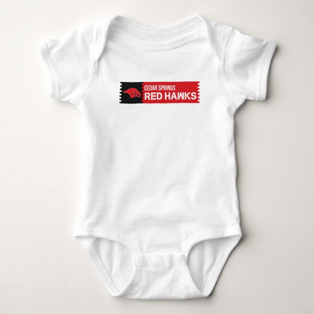 Body Para Bebê Cedar Primavera Red Hawks (Frente)