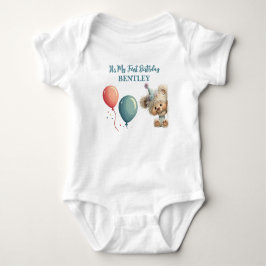 Body Para Bebê Celebração dosouriços-azul Balão