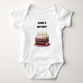 Body Para Bebê Celebração Personalizada Personalizada de Bolo de 