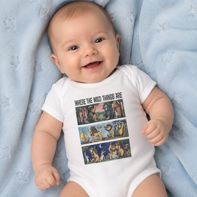 Body Para Bebê Cenas de Onde Vivem os Monstros (Simulated baby wearing bodysuit)