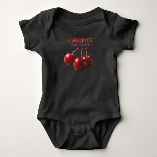 Body Para Bebê Cerejas frescas colhidas  (Frente)