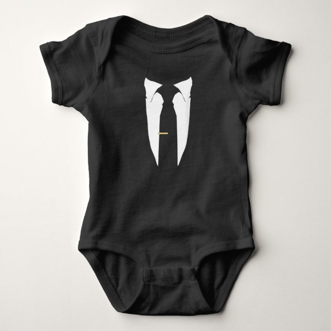 Body Para Bebê Cerimônia de Solteiro de Baile de formatura Tuxedo (Frente)