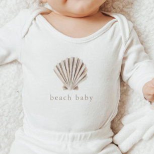 Body Para Bebê Chá de Bebê Boho Bebê Praia Oceano Concha