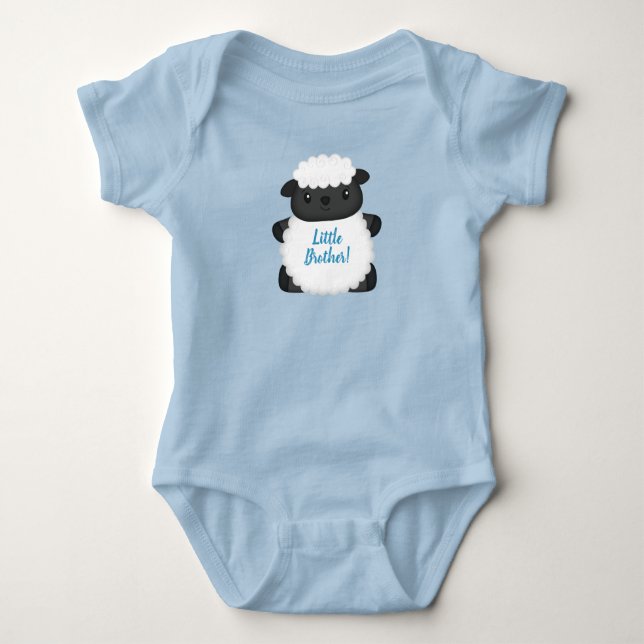 Body Para Bebê Chá de Bebê de Ovelha Azul (Frente)