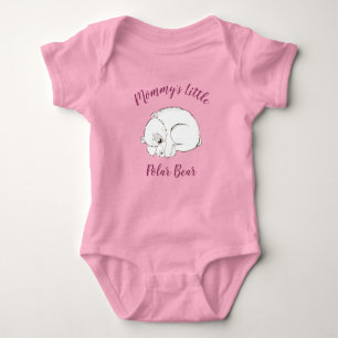 Body Para Bebê Chá de Bebê de Urso Polar Rosa Menina
