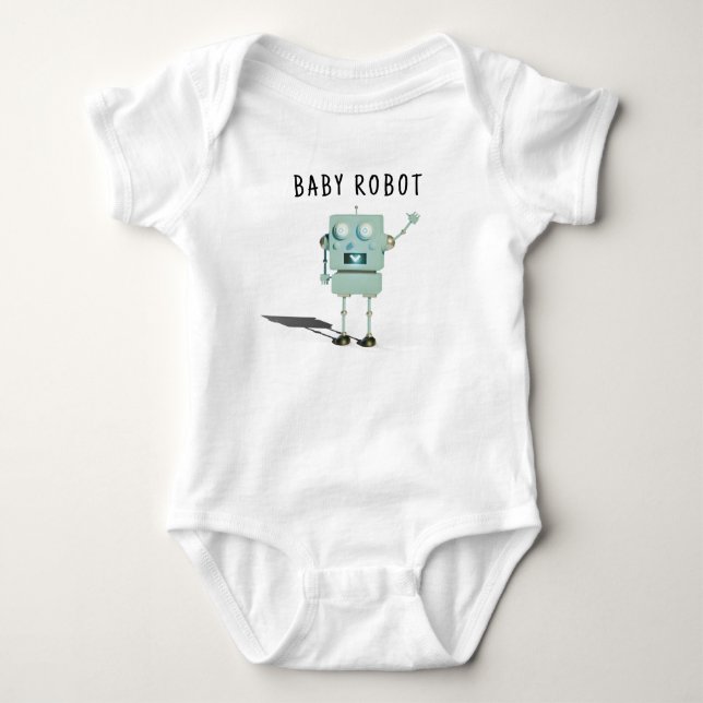 Body Para Bebê Chá de bebê do menino robô (Frente)