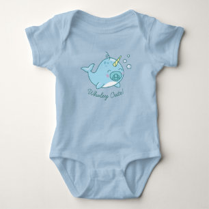 Body Para Bebê Chá de Bebê do Narvalzinho Fofo Kawaii Baleia Azul
