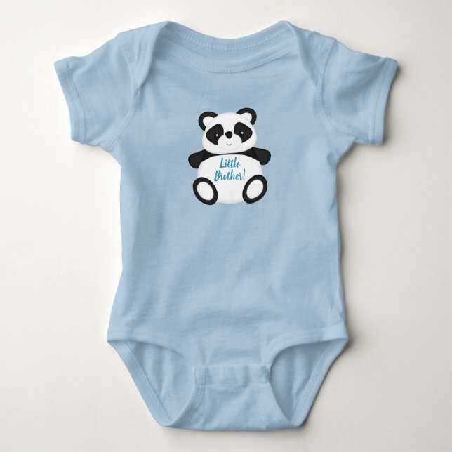 Body Para Bebê Chá de Bebê do Urso Panda Azul (Frente)
