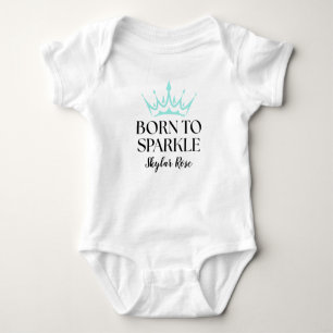 Body Para Bebê Chá de Bebê Elegant Baby & Co Preto Azul Turquesa