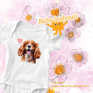 Body Para Bebê Chá de Bebê Menino Cachorrinho Aquarela