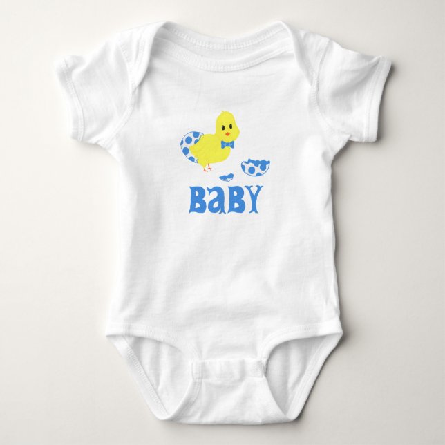 Body Para Bebê Chá de Bebê Menino Franguinho Pronto Para Chocar (Frente)
