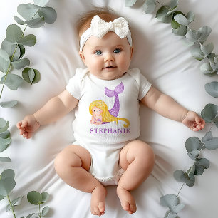 Body Para Bebê Chá de Bebê Mermaid Ocean 