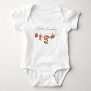 Body Para Bebê Chá de Bebê Rodeio Western Cowboy em Aquarela