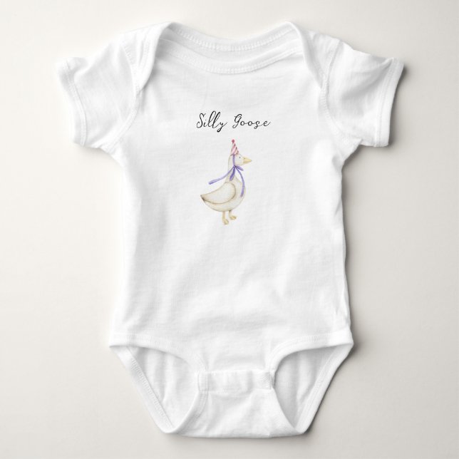 Body Para Bebê Chá de Bebê Silly Goose (Frente)
